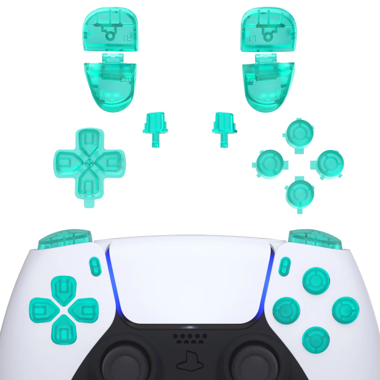 eXtremeRate Full Set Buttons Compatible with ps5 Controller BDM-030/040/050,  D-pad R1 L1 R2 L2 Share Options Face Button