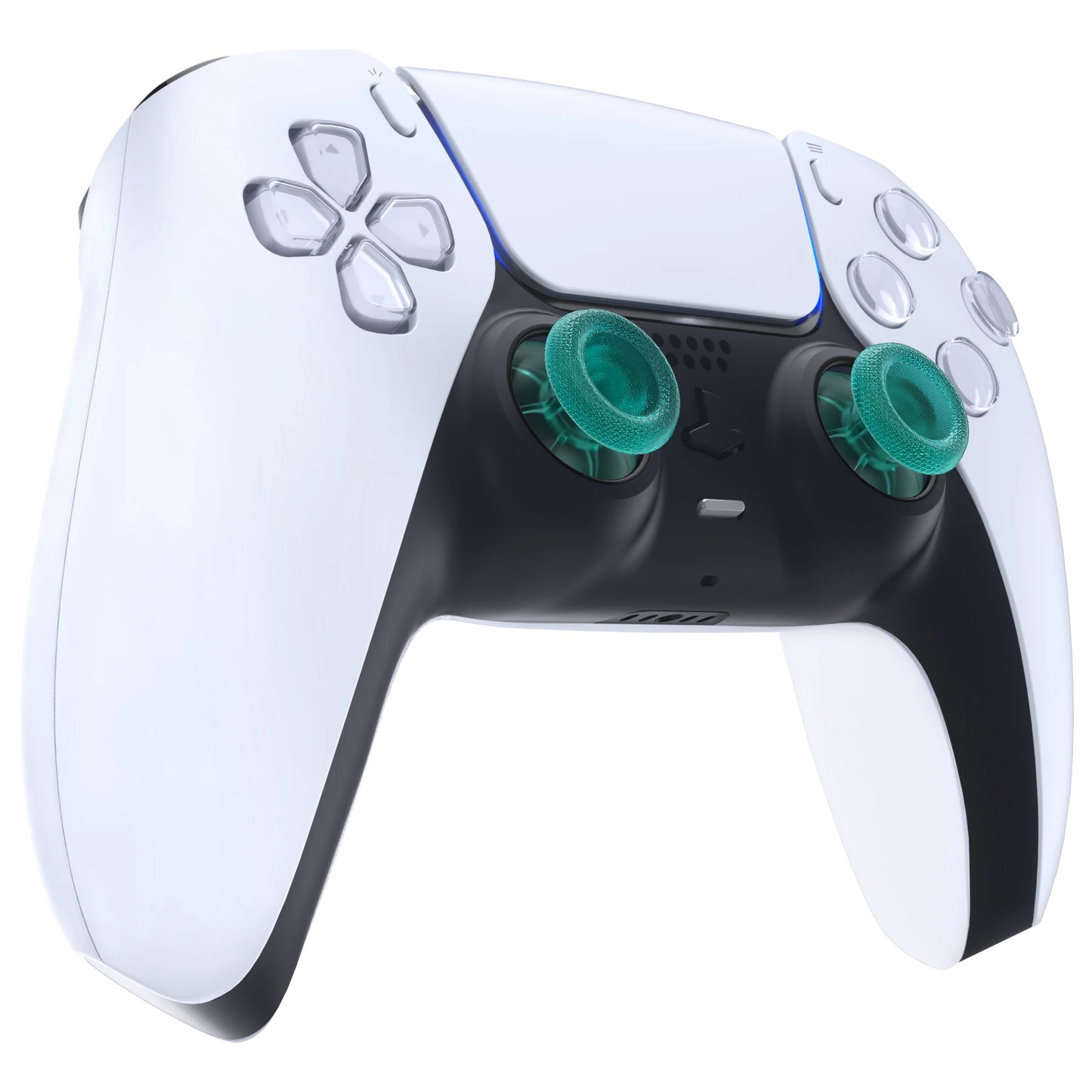 eXtremeRate 2 PCS Clear 3D Joystick Caps for PS5 for PS4 All Model Controllers Replacement Thumbsticks Analog Thumb Sticks Grip