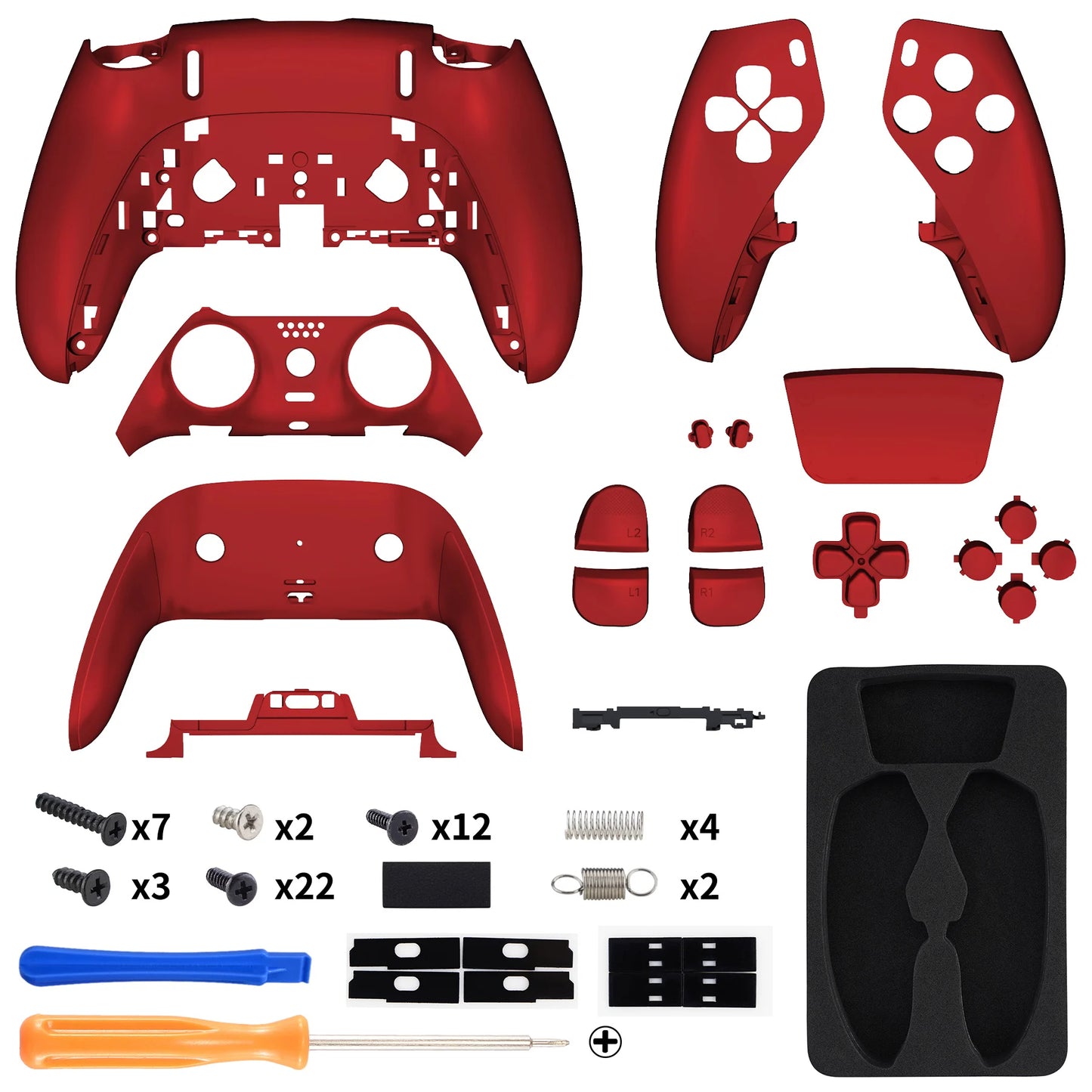 eXtremeRate Black Full Set Housing Shell with Buttons Touchpad Cover for ps5 Edge Controller - Single & Transparent Series