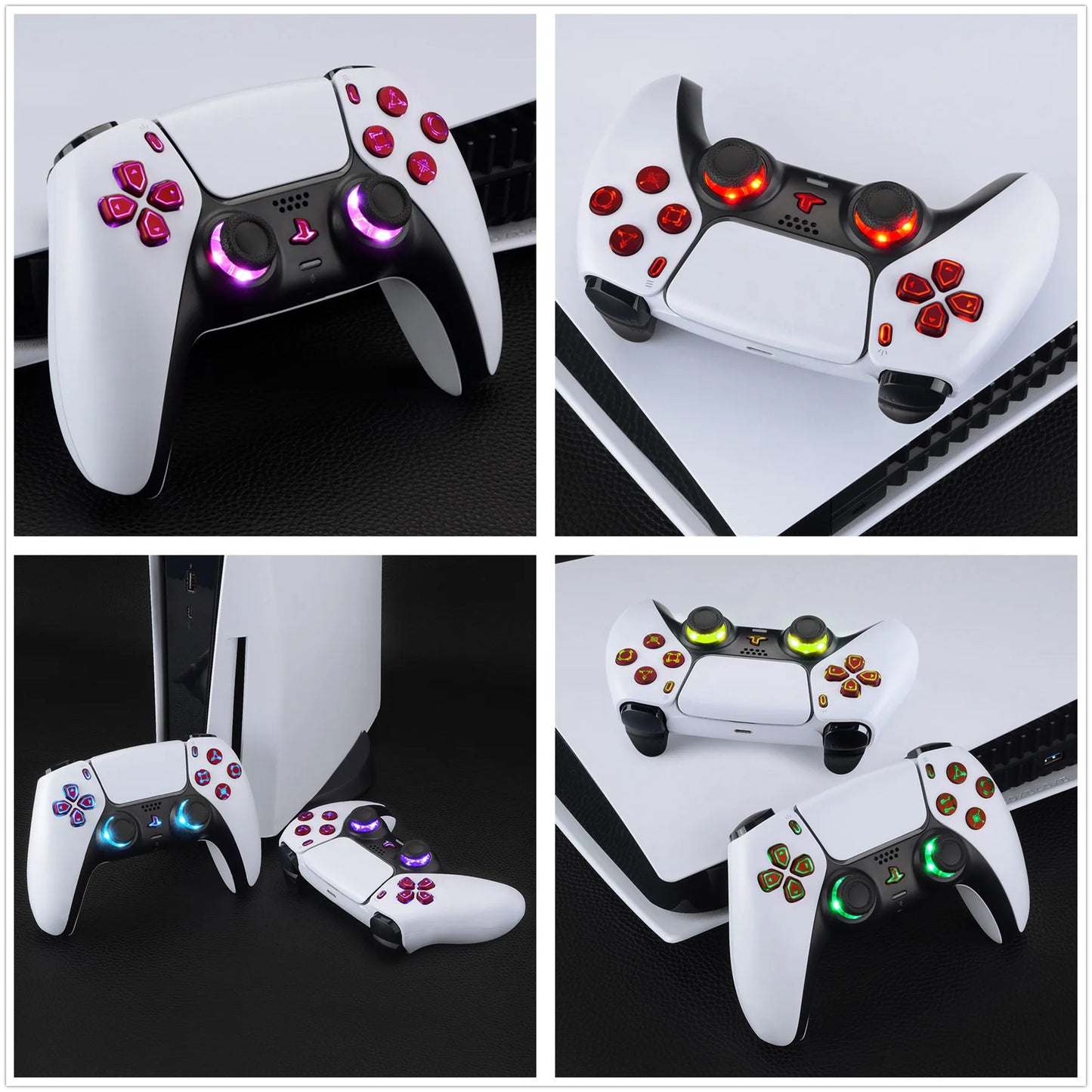 eXtremeRate 7 Colors 9 Modes Luminated Dpad Thumbsticks Share Home Face Buttons for ps5 Controller BDM-030 & BDM-040 & BDM-050