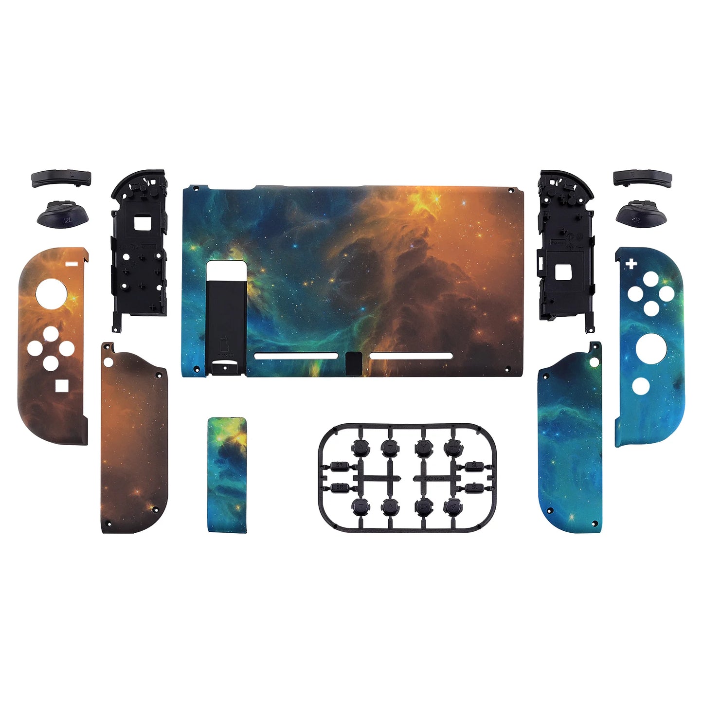 eXtremeRate Custom Patterned Console Back Plate Housing Shell with Full Set Buttons for Nintendo Switch