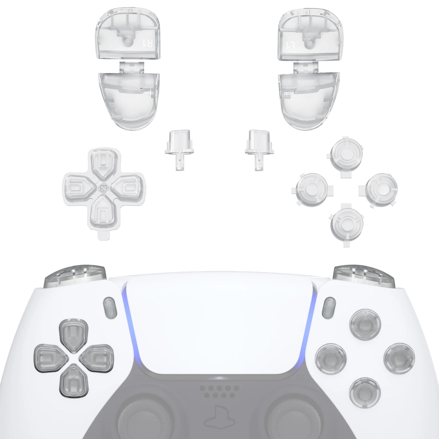 eXtremeRate Full Set Buttons Compatible with ps5 Controller BDM-030/040/050,  D-pad R1 L1 R2 L2 Share Options Face Button