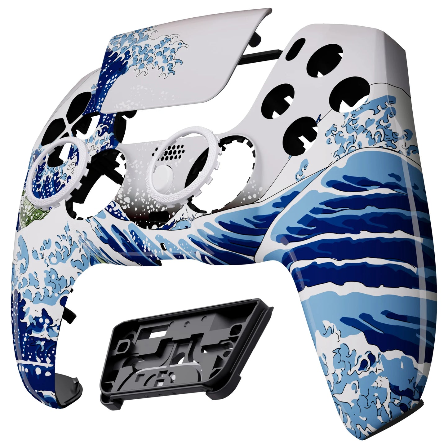 eXtremeRate LUNA Redesigned Replacement Front Shell Touchpad For ps5 Controller BDM-010/020/030/040/050 -The Great Wave
