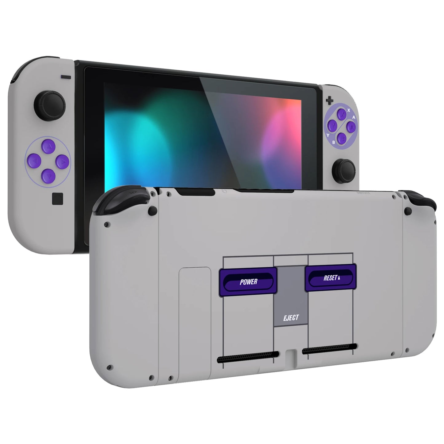 eXtremeRate Custom Patterned Console Back Plate Housing Shell with Full Set Buttons for Nintendo Switch
