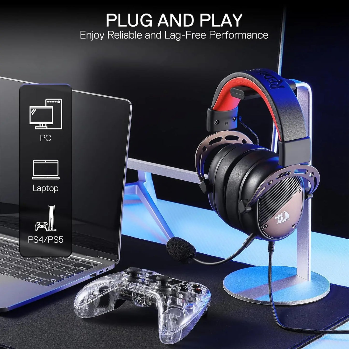 Redragon H730 Wired Noise-Cancelling Microphone Gaming Headset