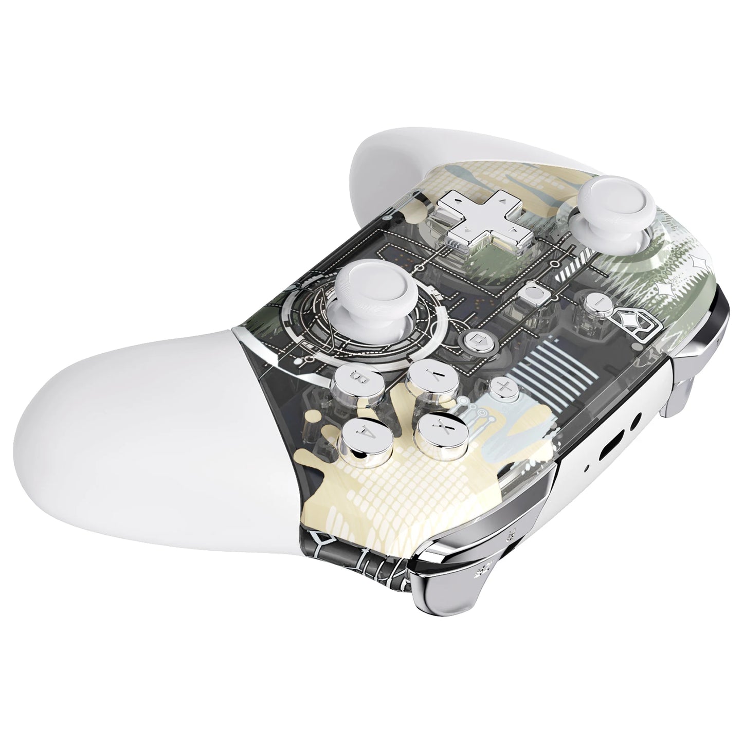 eXtremeRate Replacement Housing Shell for Nintendo Switch Pro Controller - Silver Splatter