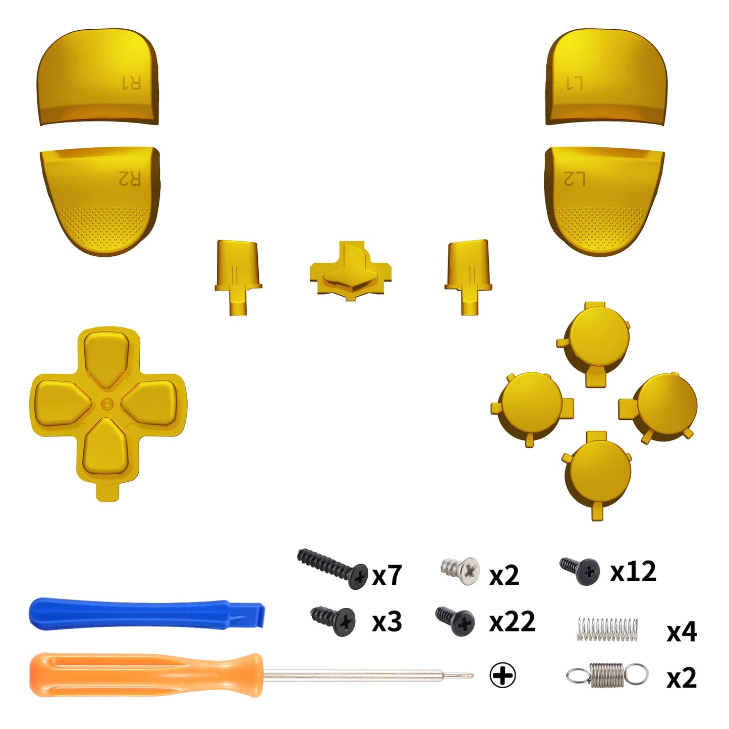 eXtremeRate for ps5 Edge Controller Replacement Chrome Full Set Buttons