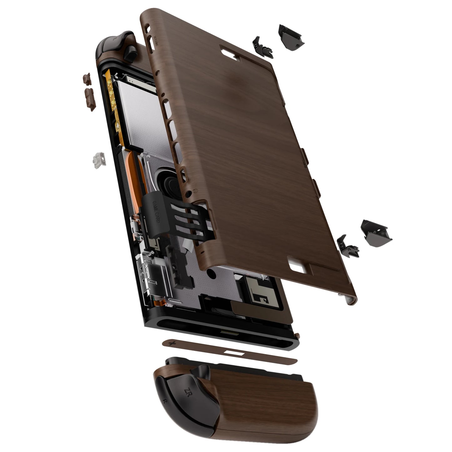 eXtremeRate DIY Replacement Shell Buttons for Nintendo Switch 2, Full Set Housing w/Buttons for Joycon 2 - Wood Grain