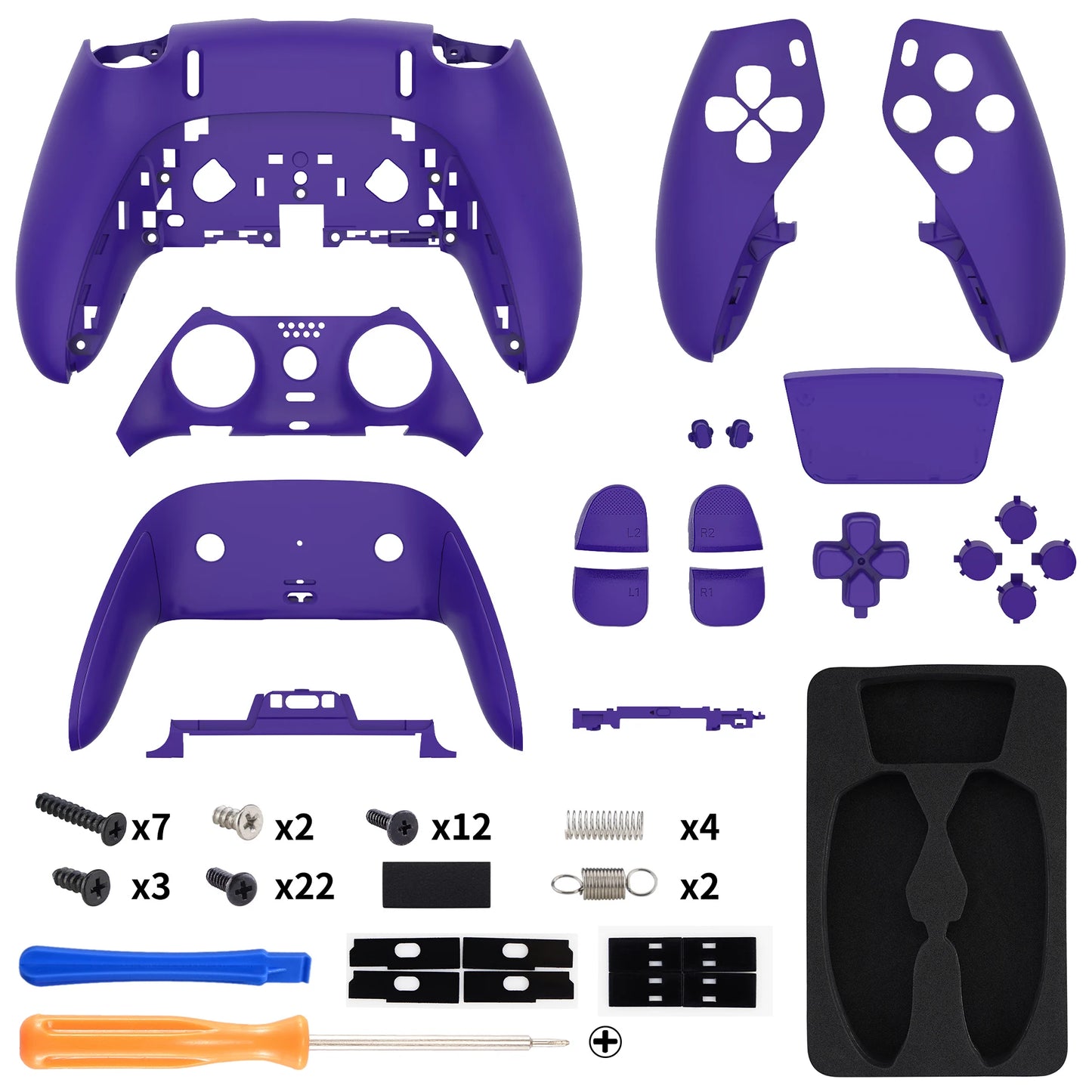 eXtremeRate Black Full Set Housing Shell with Buttons Touchpad Cover for ps5 Edge Controller - Single & Transparent Series