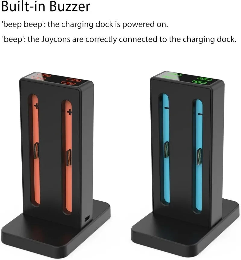 Magnetic Connection LED Indicator Charging Dock for Switch 2 JoyCons Controller Detachable Dock Station with 4 Charging Slots