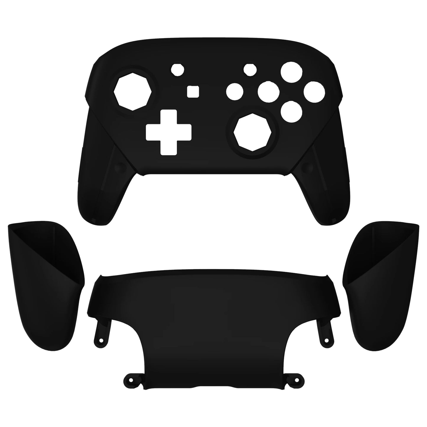eXtremeRate DIY Grip Housing Shell for NS Switch Pro Controller - Black, Octagonal Gated Sticks Design