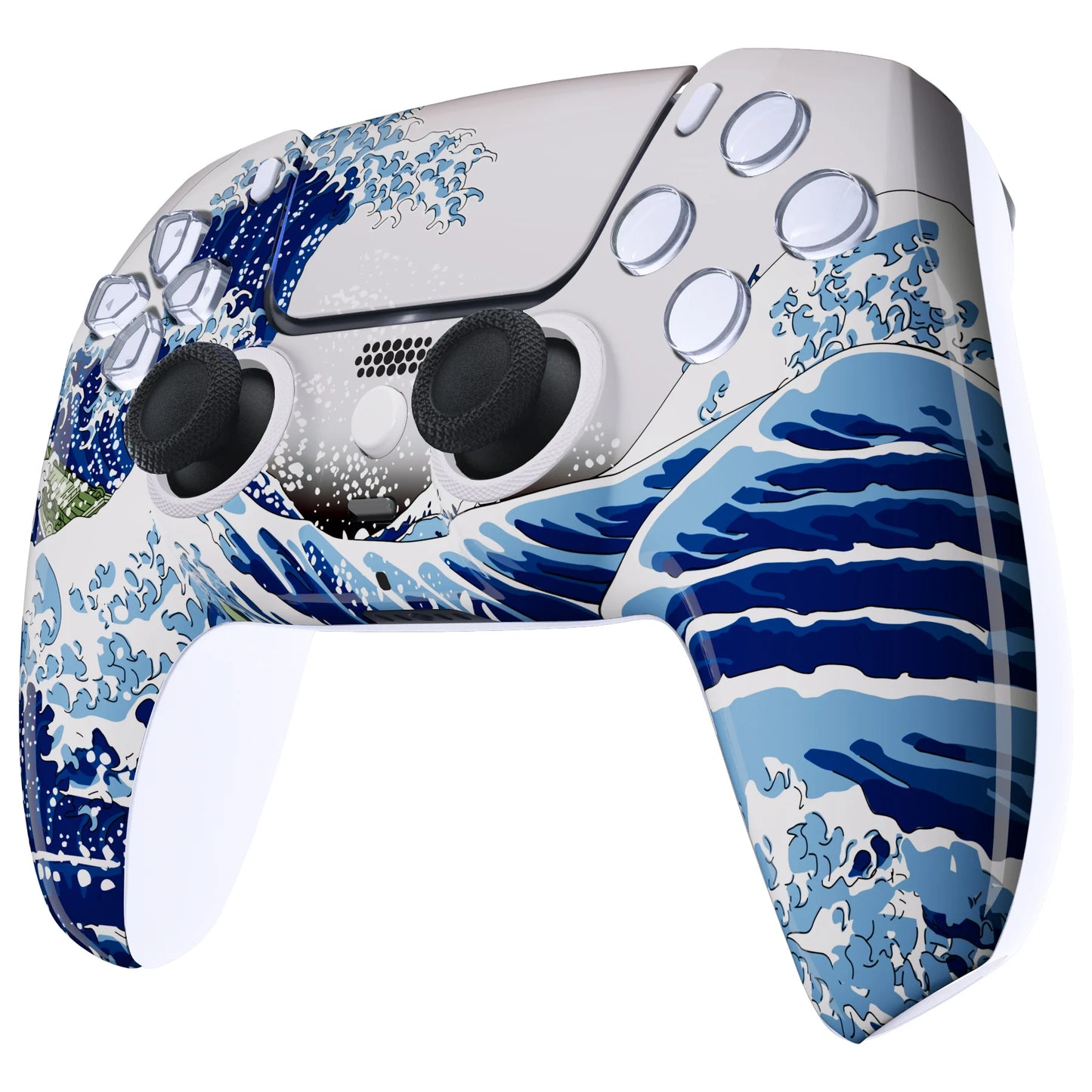 eXtremeRate LUNA Redesigned Replacement Front Shell Touchpad For ps5 Controller BDM-010/020/030/040/050 -The Great Wave