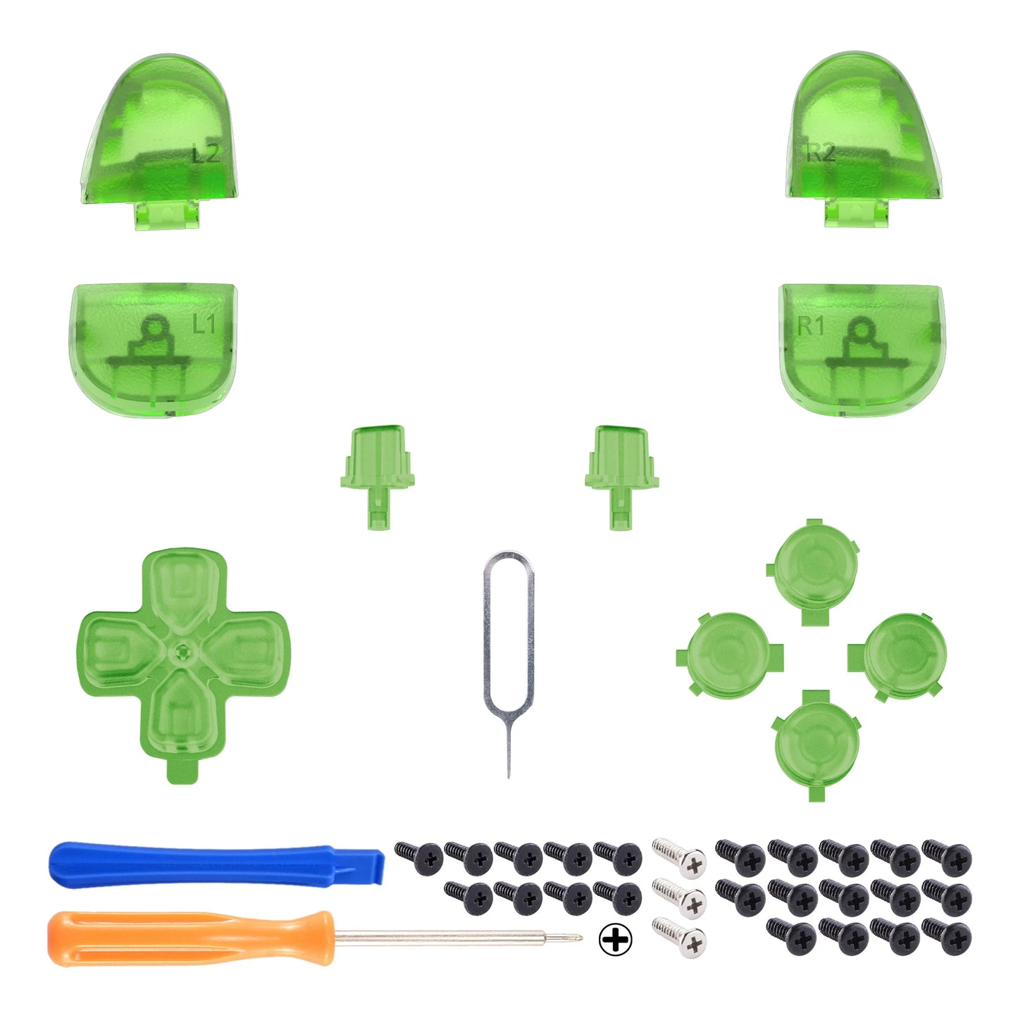 eXtremeRate Full Set Buttons Compatible with ps5 Controller BDM-030/040/050,  D-pad R1 L1 R2 L2 Share Options Face Button