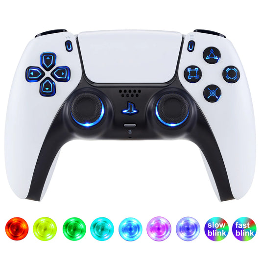 eXtremeRate 7 Colors 9 Modes Luminated Dpad Thumbsticks Share Home Face Buttons for ps5 Controller BDM-030 & BDM-040 & BDM-050