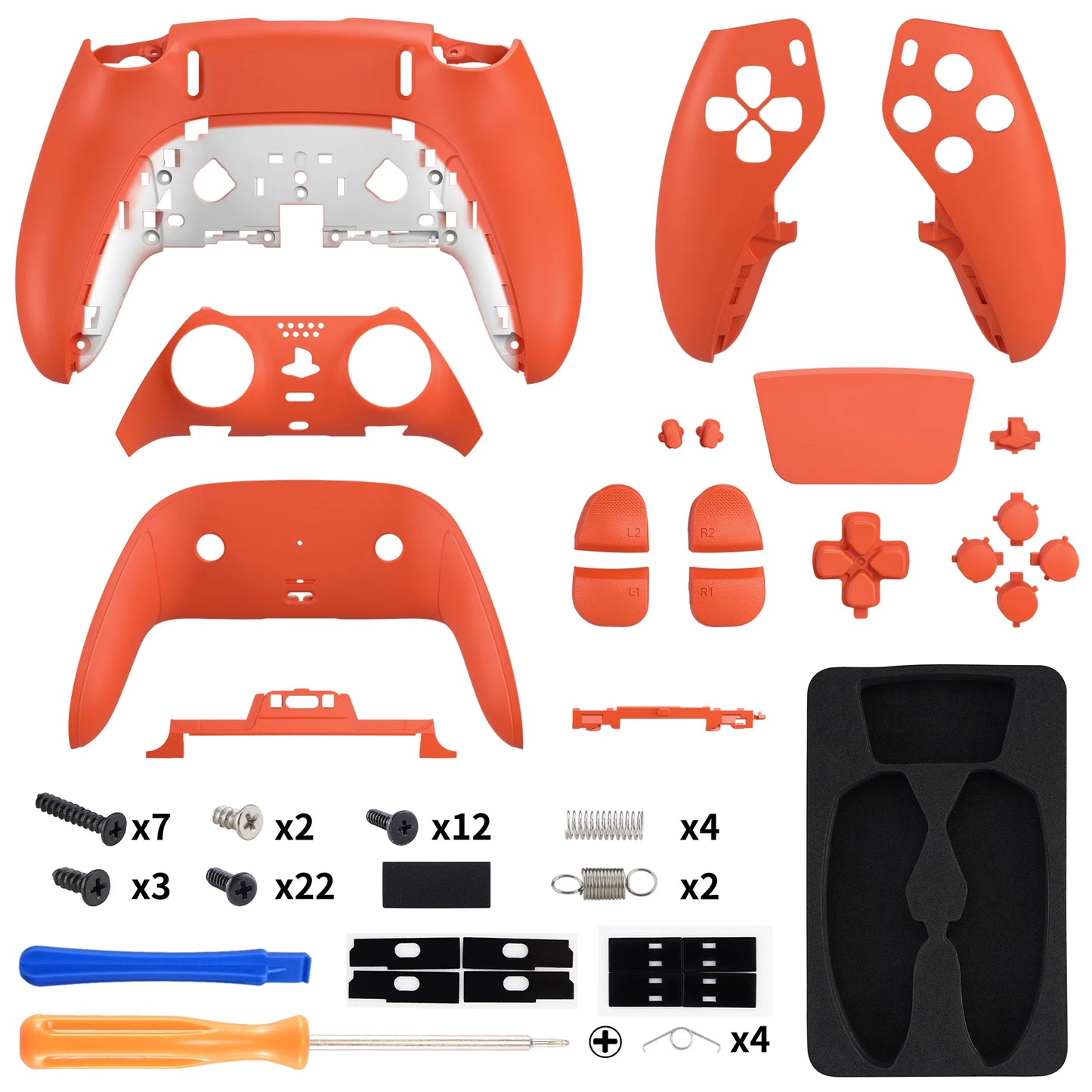eXtremeRate Black Full Set Housing Shell with Buttons Touchpad Cover for ps5 Edge Controller - Single & Transparent Series