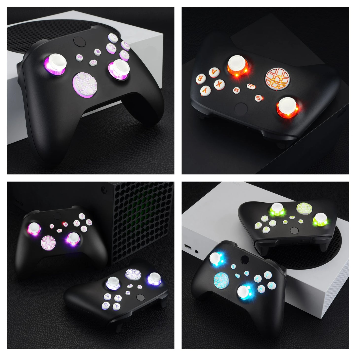 eXtremeRate Multi-Colors Luminated DTF V2 LED Kit for Xbox Series X/S Controller Model 1914, D-pad Thumbsticks Buttons