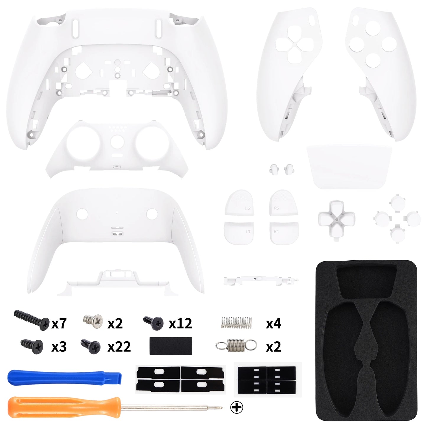eXtremeRate Black Full Set Housing Shell with Buttons Touchpad Cover for ps5 Edge Controller - Single & Transparent Series