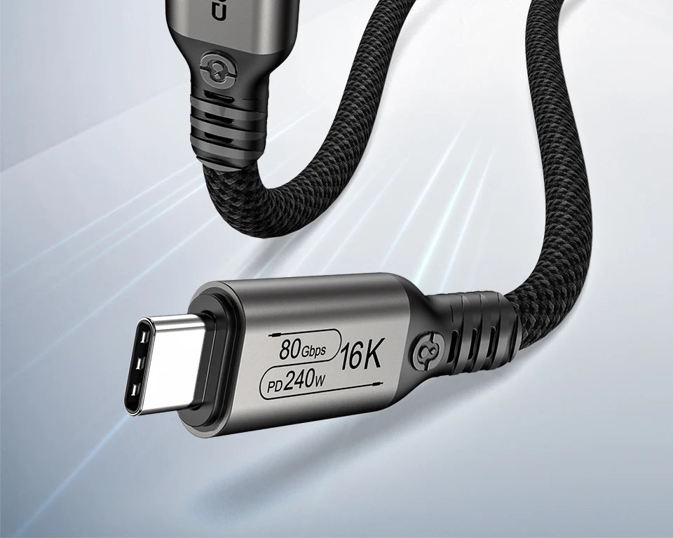 UGOURD 80Gbps Thunderbolt 5 Cable Certified Chip USB-C 20Gbps 240W 16K