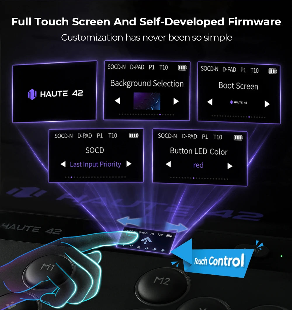 Haute42 W-P1 Wired/2.4G Wireless Hitbox Leverless Controller For PC/PS5/Switch