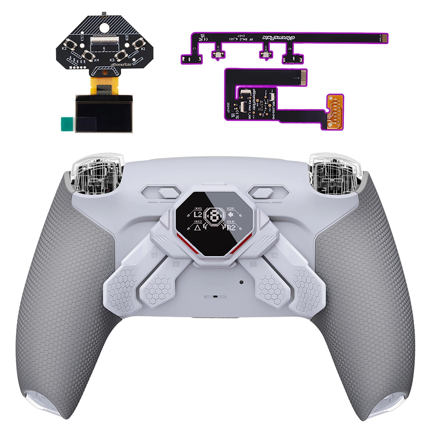 eXtremeRate SPARK Back Paddles Kit for ps5 Controller BDM-030 040 050 Models, Remappable 4 Back Buttons Set - Rubberized Black