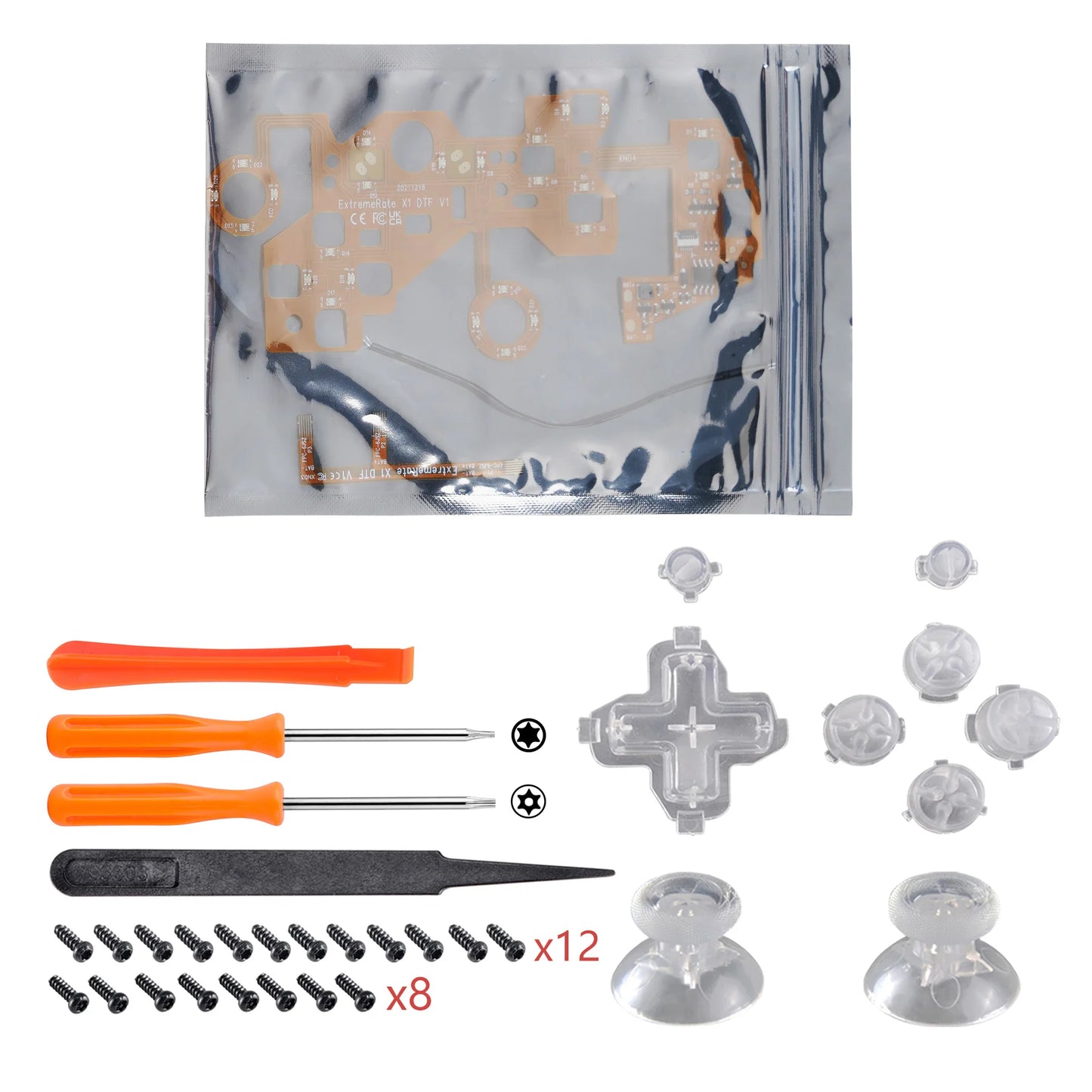 eXtremeRate Multi-Colors Luminated (DTF) LED Kit for Xbox One Standard Xbox One S / X Controller, D-pad Thumbstick ABXY Buttons