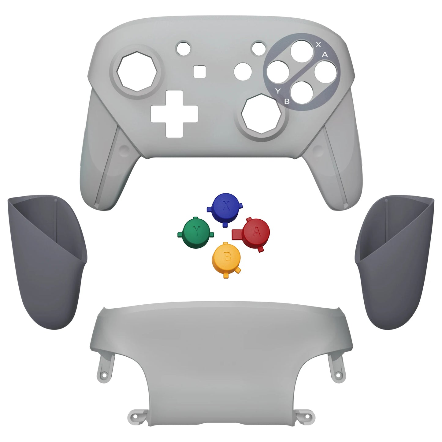 eXtremeRate Replacement Grip Shell for NS Switch Pro Controller - SFC SNES Classic EU Style Octagonal Gated Sticks Design