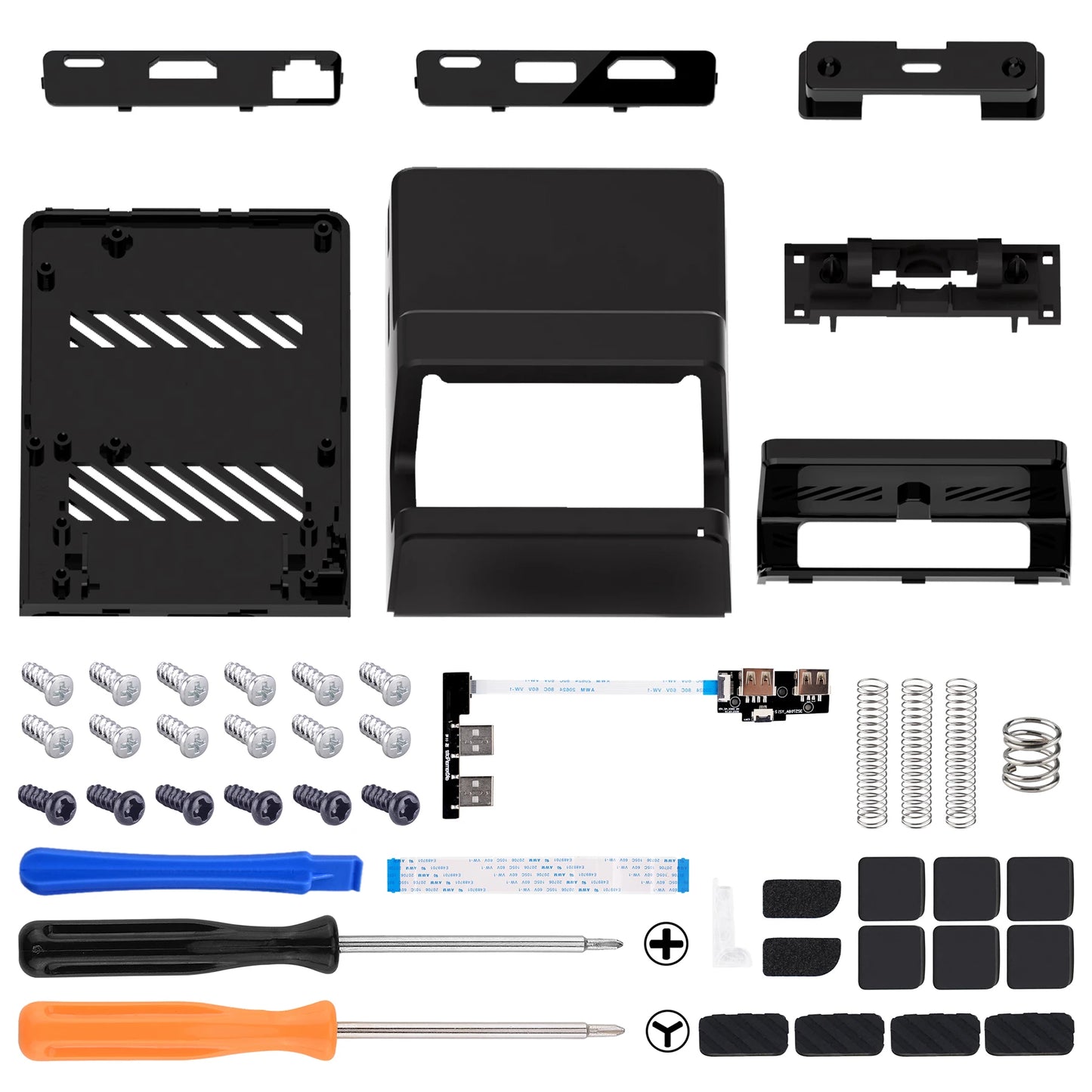 eXtremeRate AiryDocky DIY Kit Replacement Case for Nintendo Switch Dock, Portable Mini Dock Shell Cover for Nintendo Switch OLED