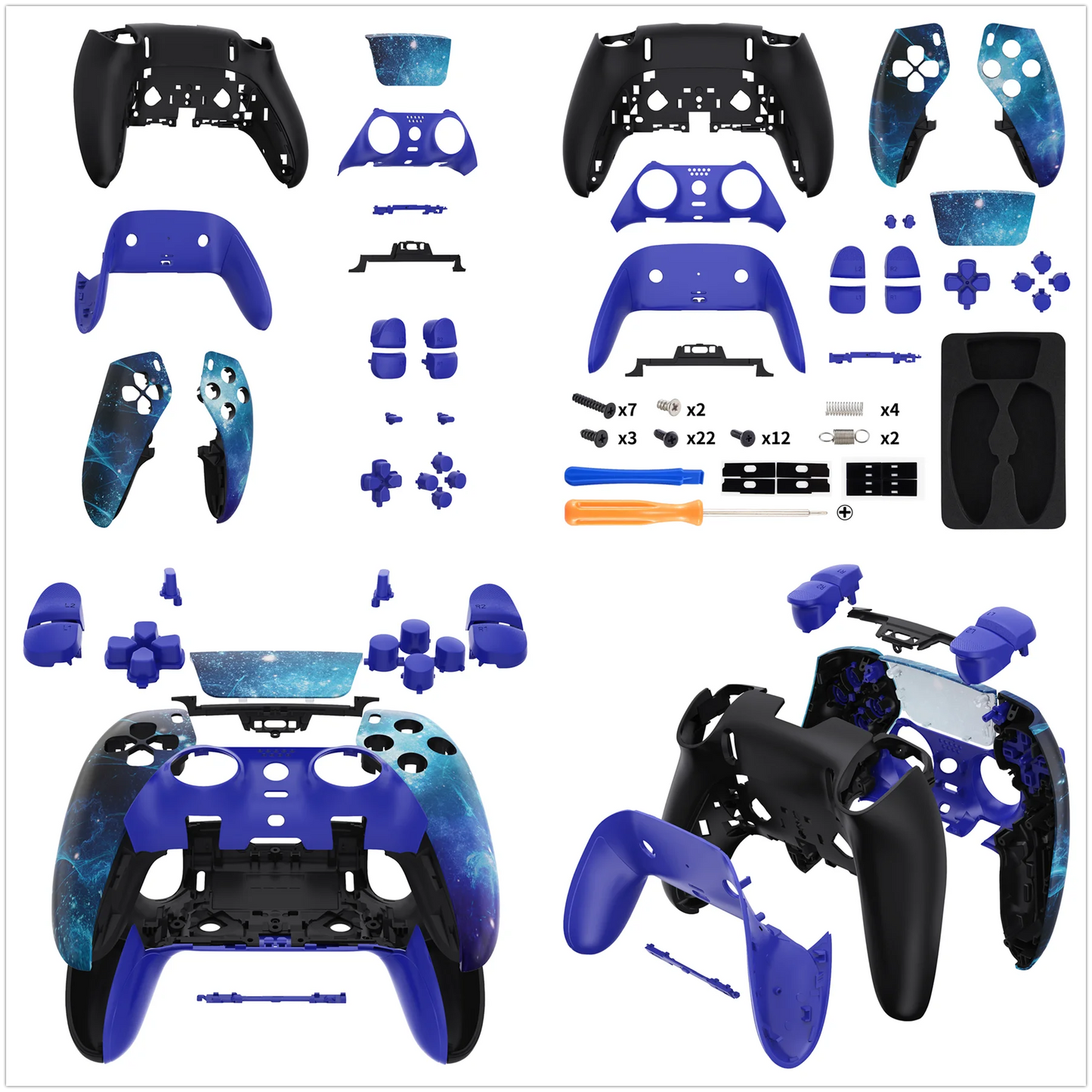 eXtremeRate Full Set Housing Shell with Buttons Touchpad Cover for ps5 Edge Controller - Patterned Series