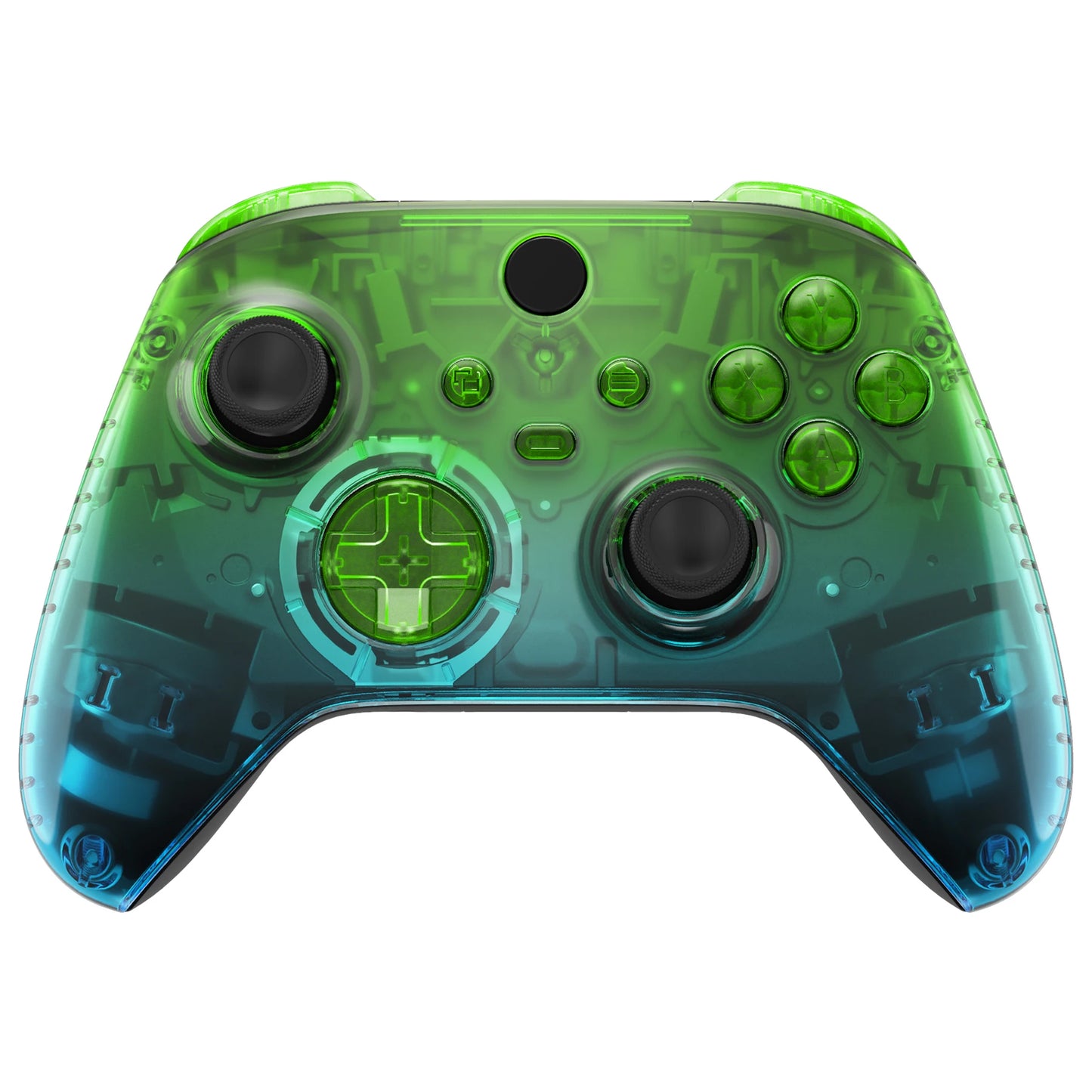 eXtremeRate Replacement Front Housing Shell Custom Cover Personalized Faceplate for Xbox Core Wireless Controller - Clear Series