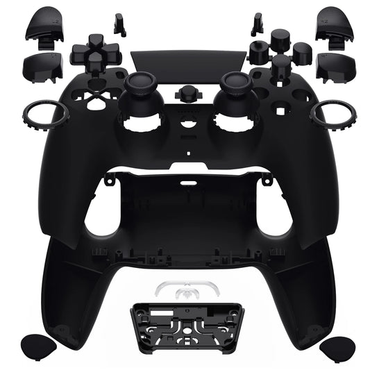 eXtremeRate Luna Redesigned Full Set Housing Shell Buttons Touchpad Cover Compatible with ps5 Controller BDM-060 - Black