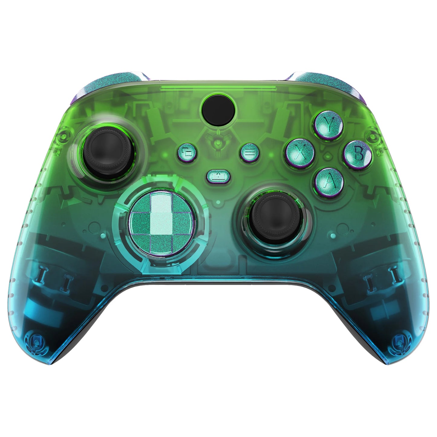 eXtremeRate Replacement Front Housing Shell Custom Cover Personalized Faceplate for Xbox Core Wireless Controller - Clear Series
