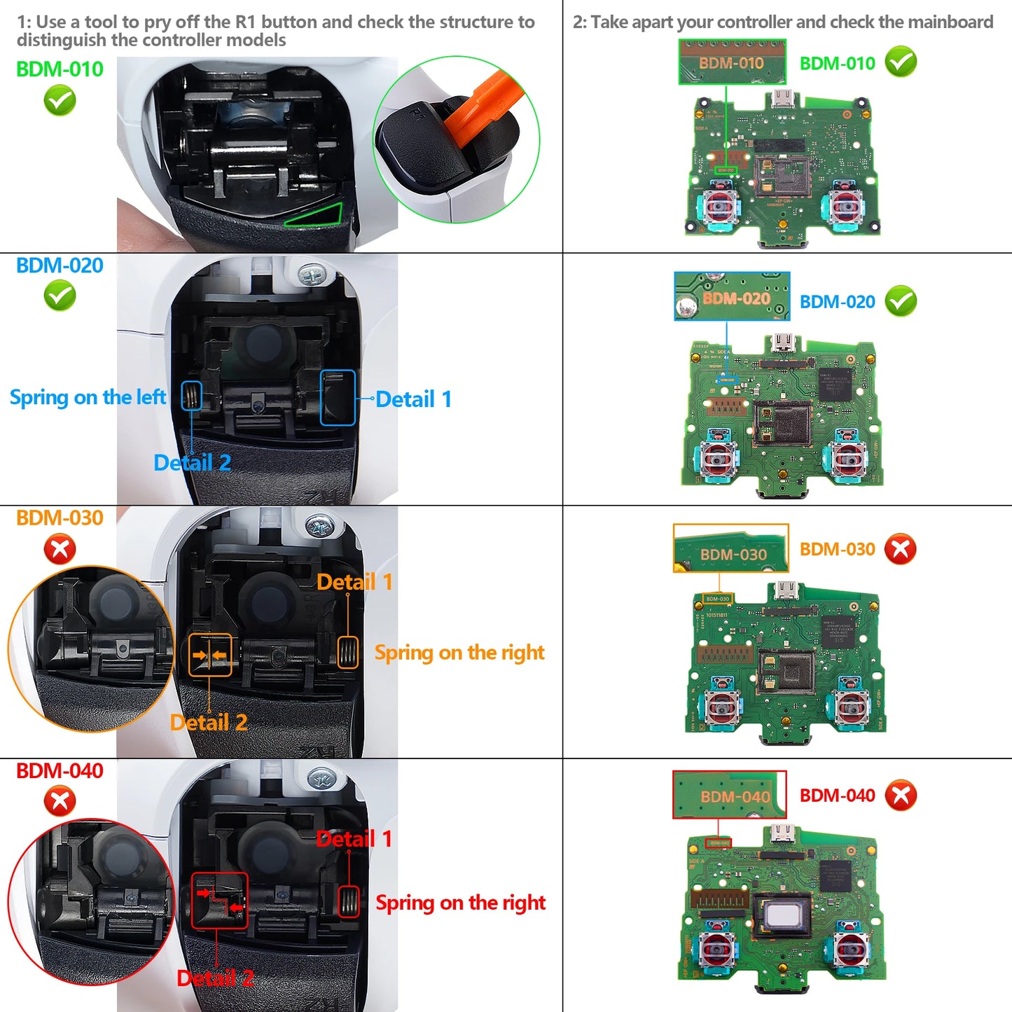 eXtremeRate Micro Switch - Strong Version Clicky Hair Trigger Kit for ps5 Controller BDM-010 & BDM-020 Shoulder Buttons