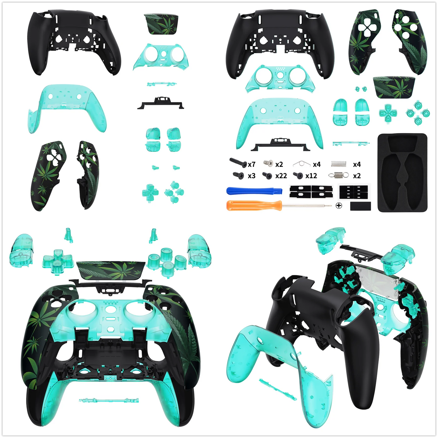 eXtremeRate Full Set Housing Shell with Buttons Touchpad Cover for ps5 Edge Controller - Patterned Series