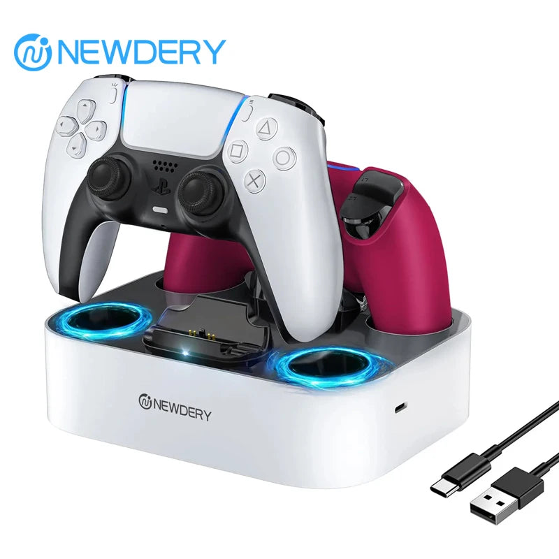 NEWDERY Controller Charger Station for PS5 Controller Fast Charging Dock