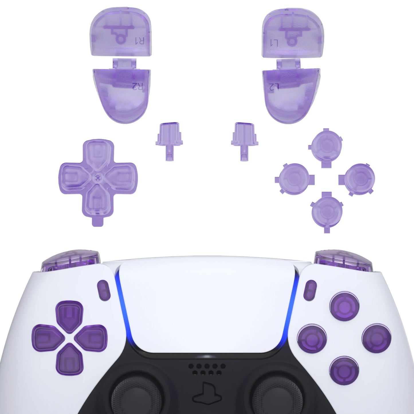 eXtremeRate Full Set Buttons Compatible with ps5 Controller BDM-030/040/050,  D-pad R1 L1 R2 L2 Share Options Face Button