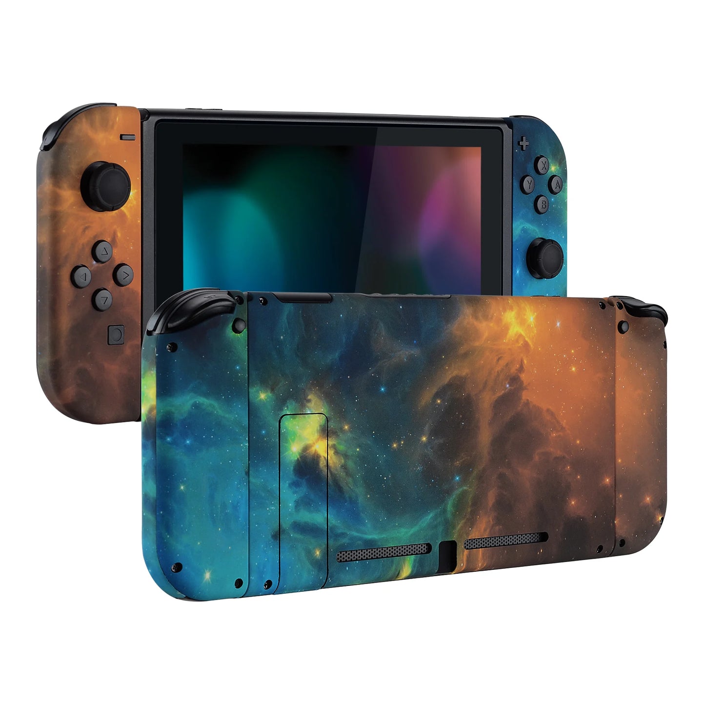 eXtremeRate Custom Patterned Console Back Plate Housing Shell with Full Set Buttons for Nintendo Switch