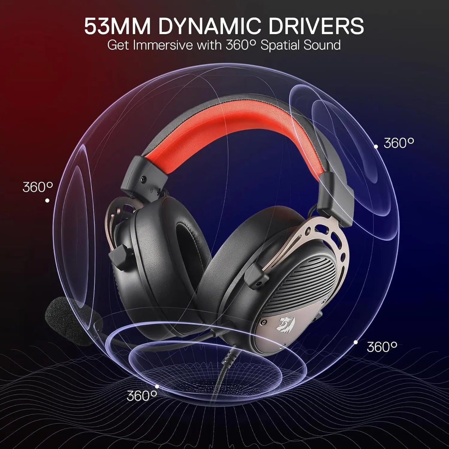 Redragon H730 Wired Noise-Cancelling Microphone Gaming Headset