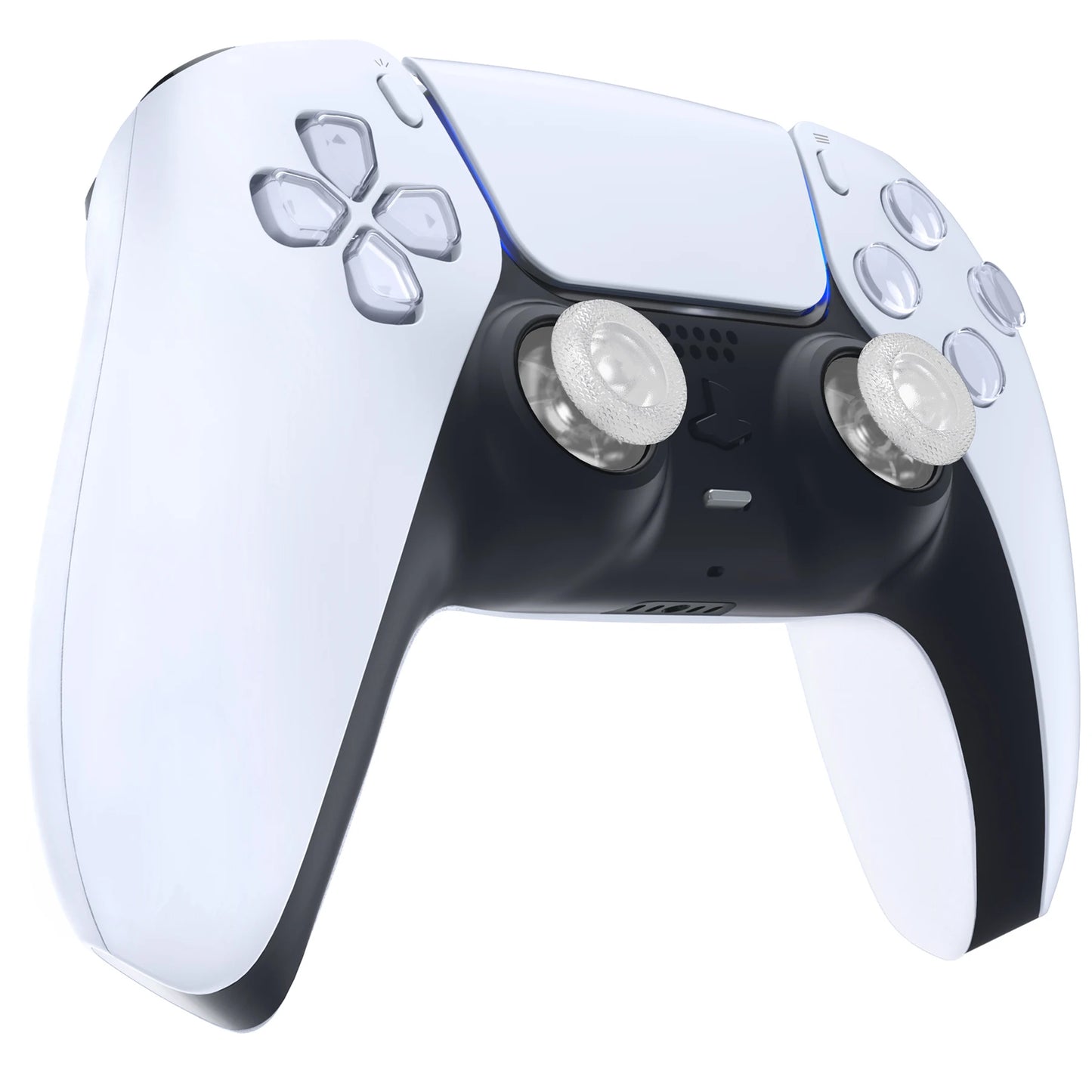 eXtremeRate 2 PCS Clear 3D Joystick Caps for PS5 for PS4 All Model Controllers Replacement Thumbsticks Analog Thumb Sticks Grip