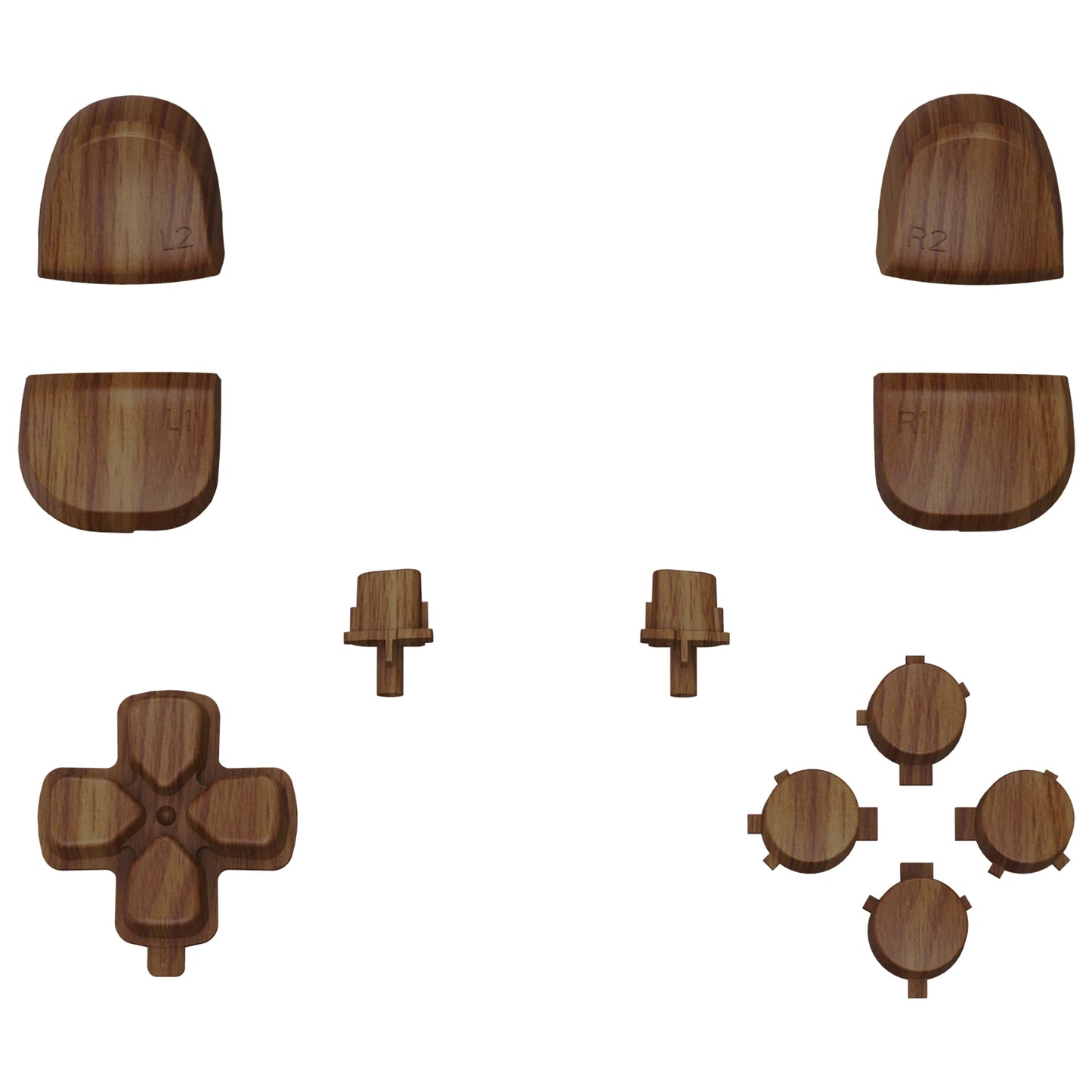 eXtremeRate Full Set Buttons Compatible with ps5 Controller BDM-010/020 - Wood Grain