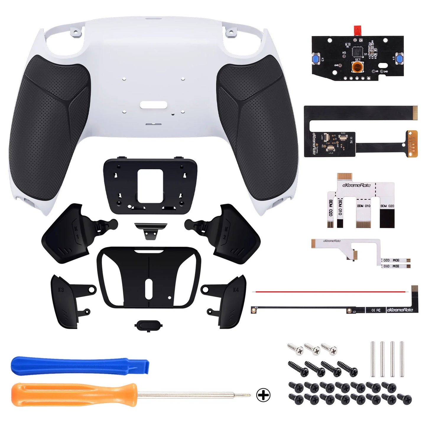 eXtremeRate Remappable RISE 4.0 Remap Kit, Upgrade Board & Redesigned Back Shell & 4 Back Buttons for ps5 Controller BDM-010&020