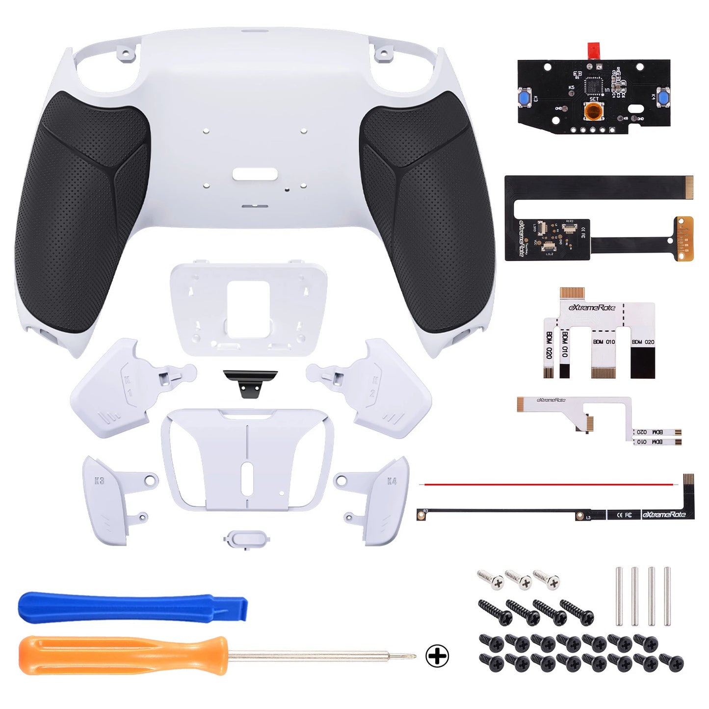 eXtremeRate Remappable RISE 4.0 Remap Kit, Upgrade Board & Redesigned Back Shell & 4 Back Buttons for ps5 Controller BDM-010&020