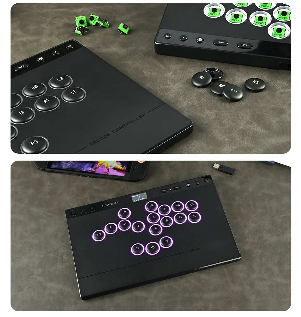 Haute42 W-P1 Wired/2.4G Wireless Hitbox Leverless Controller For PC/PS5/Switch