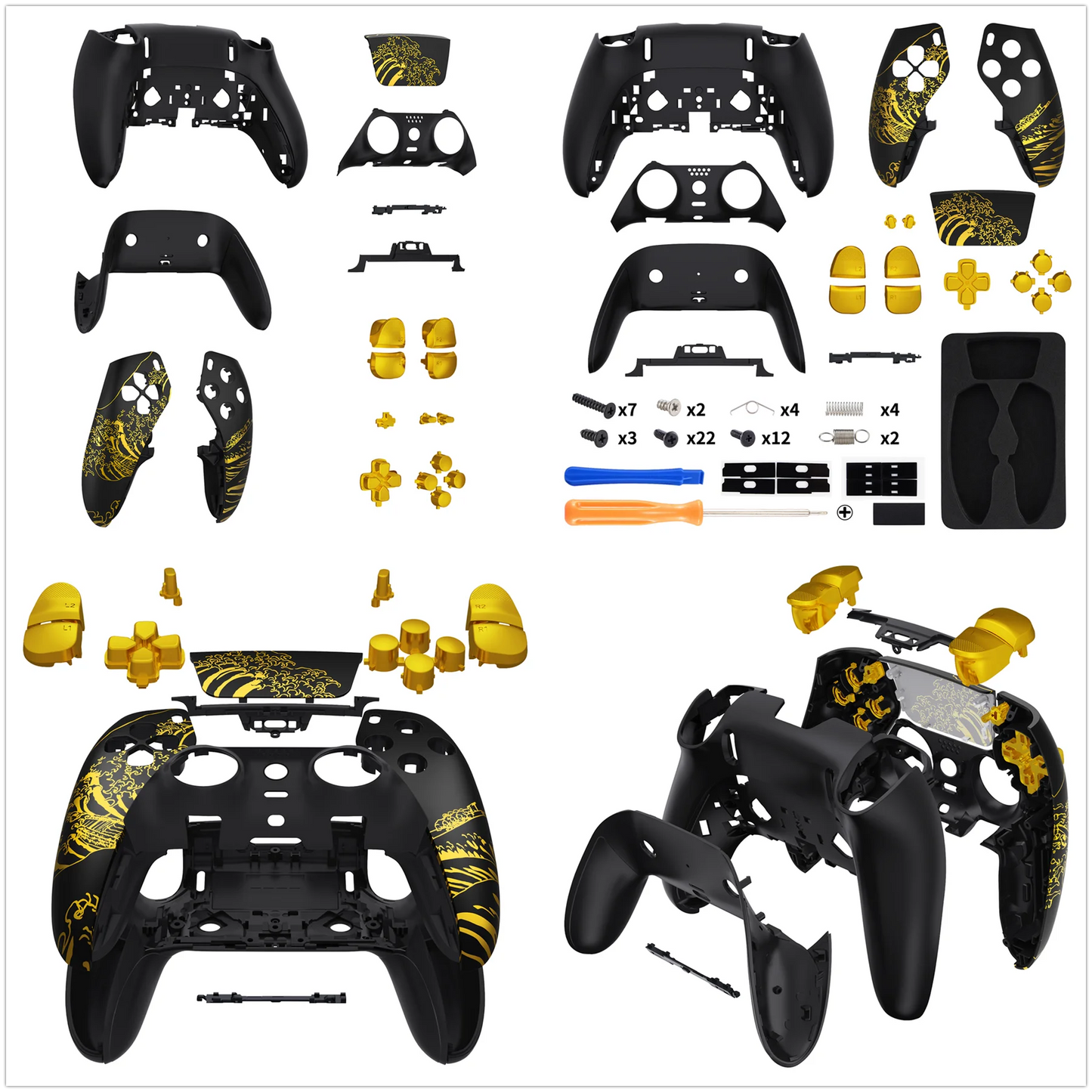 eXtremeRate Full Set Housing Shell with Buttons Touchpad Cover for ps5 Edge Controller - Patterned Series