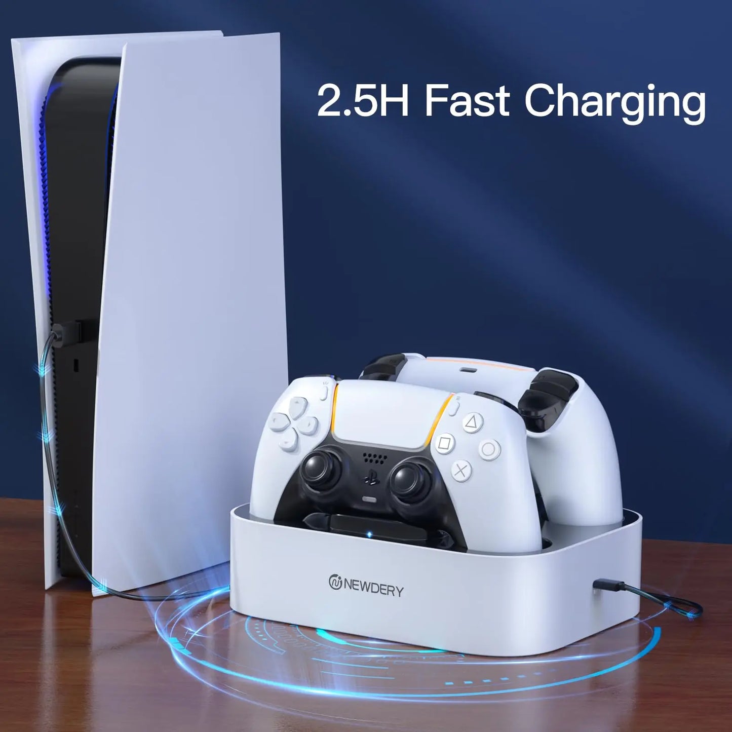 NEWDERY Controller Charger Station for PS5 Controller Fast Charging Dock