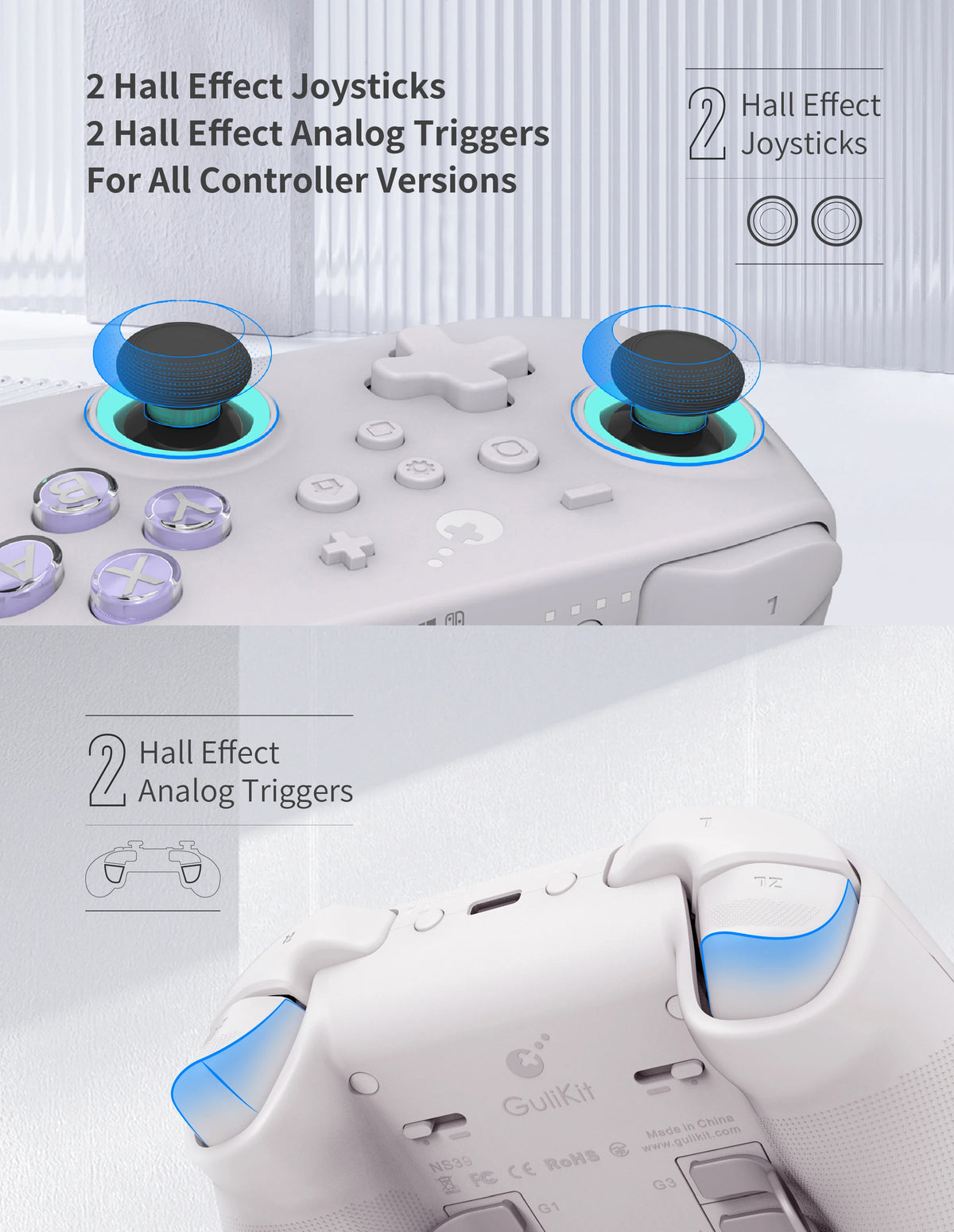 GuliKit KK3 MAX Wireless Gaming Controller For PC/Steam/Switch/Android/iOS