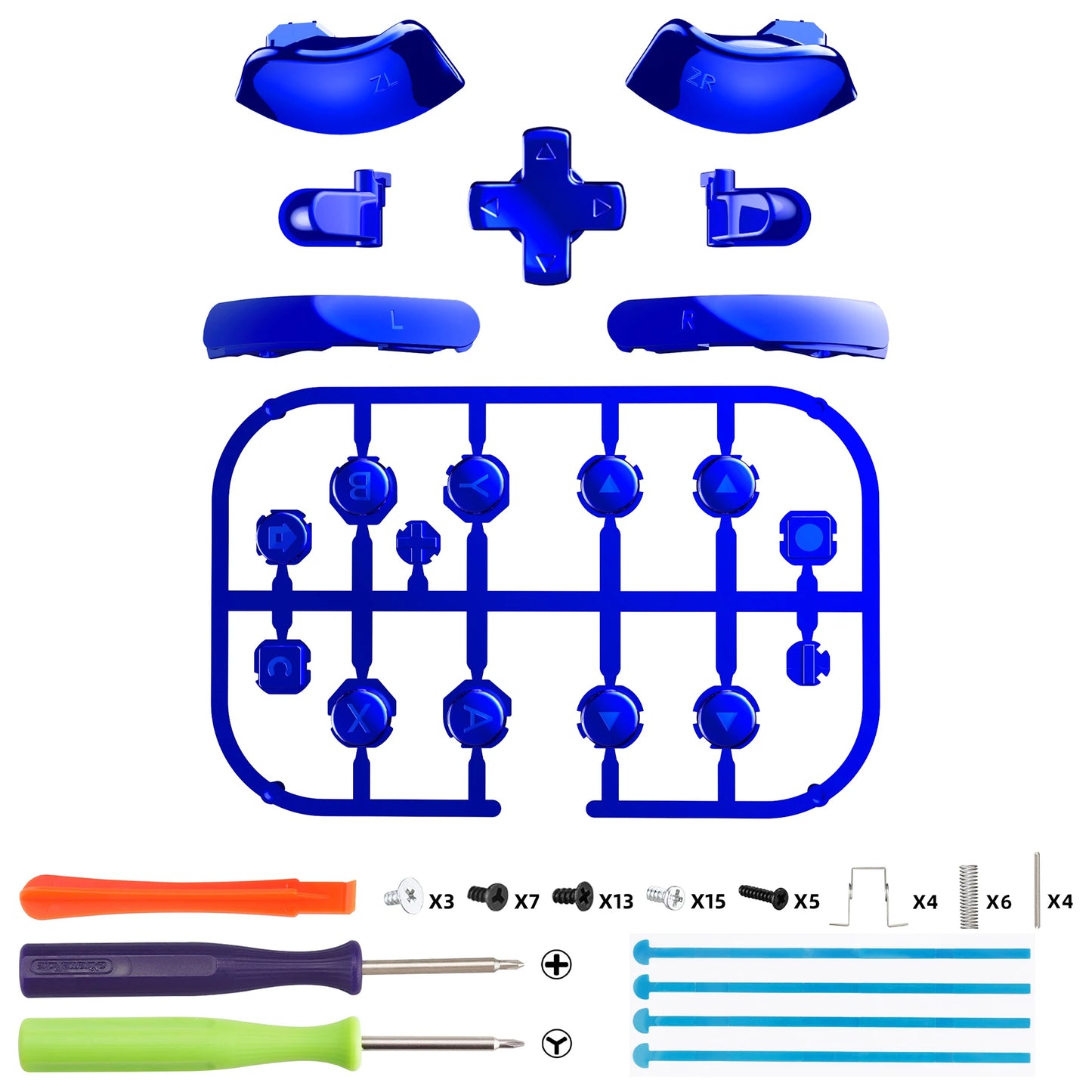 eXtremeRate DIY Replacement Chrome Full Set Buttons for Nintendo Switch 2 for Joycon 2