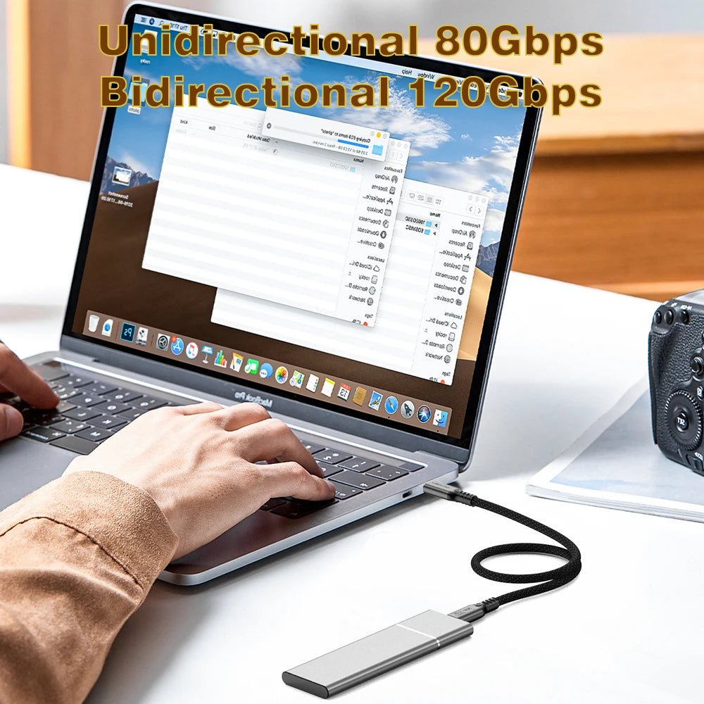 UGOURD 80Gbps Thunderbolt 5 Cable Certified Chip USB-C 20Gbps 240W 16K