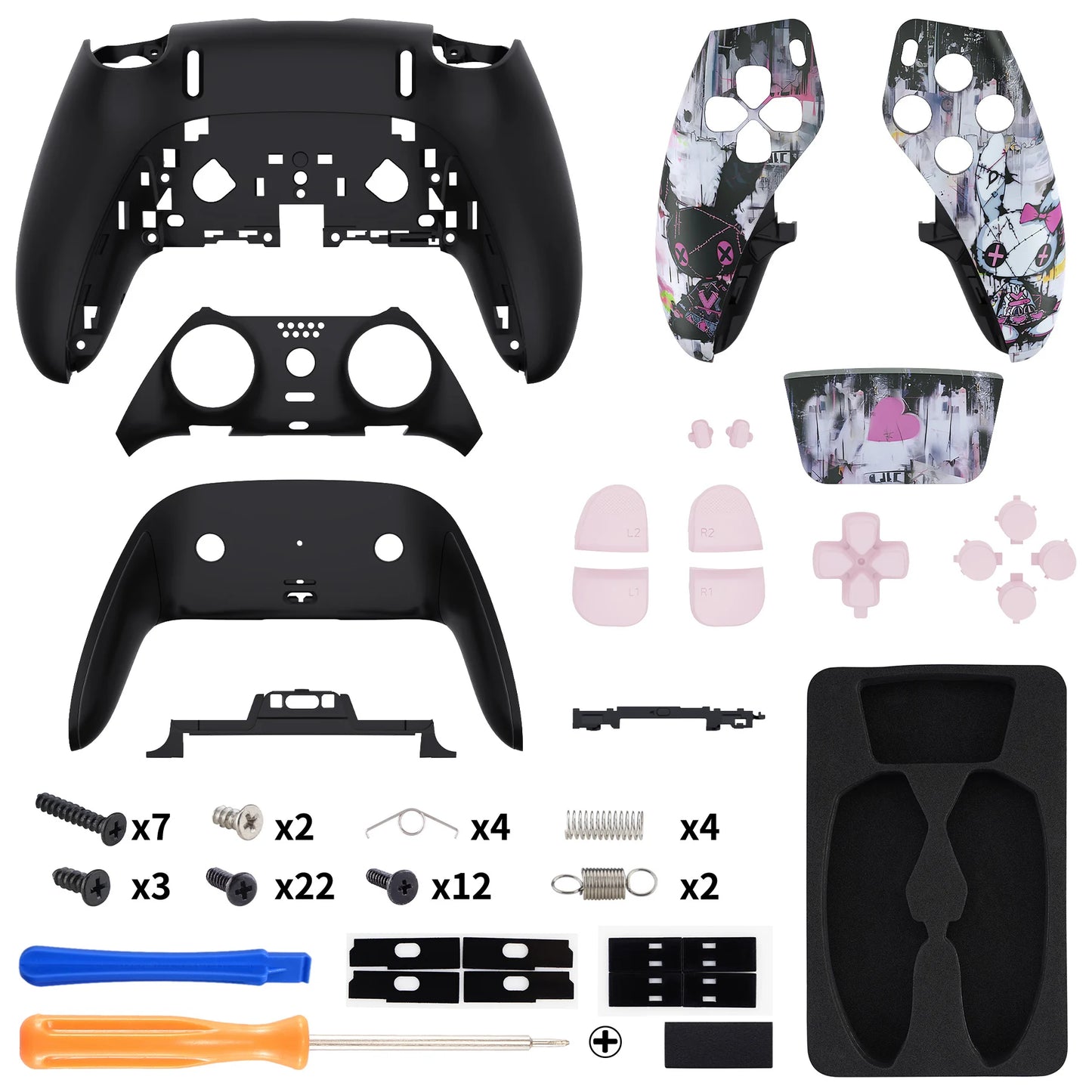 eXtremeRate Full Set Housing Shell with Buttons Touchpad Cover for ps5 Edge Controller - Patterned Series