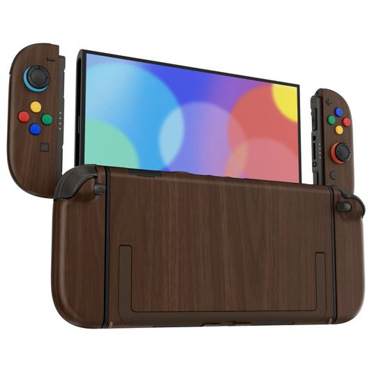 eXtremeRate DIY Replacement Shell Buttons for Nintendo Switch 2, Full Set Housing w/Buttons for Joycon 2 - Wood Grain