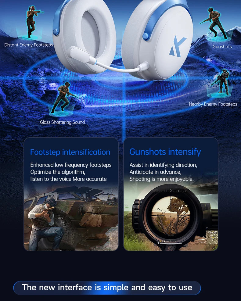 MCHOSE V9 Pro E-Sports Wireless Gaming Headset